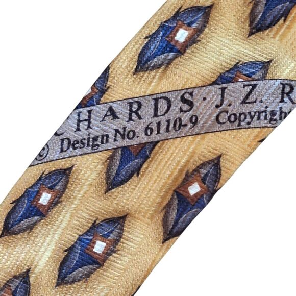 JZ Richards Silk Tie Handmade Necktie America Nordstrom Gold - Picture 7 of 12